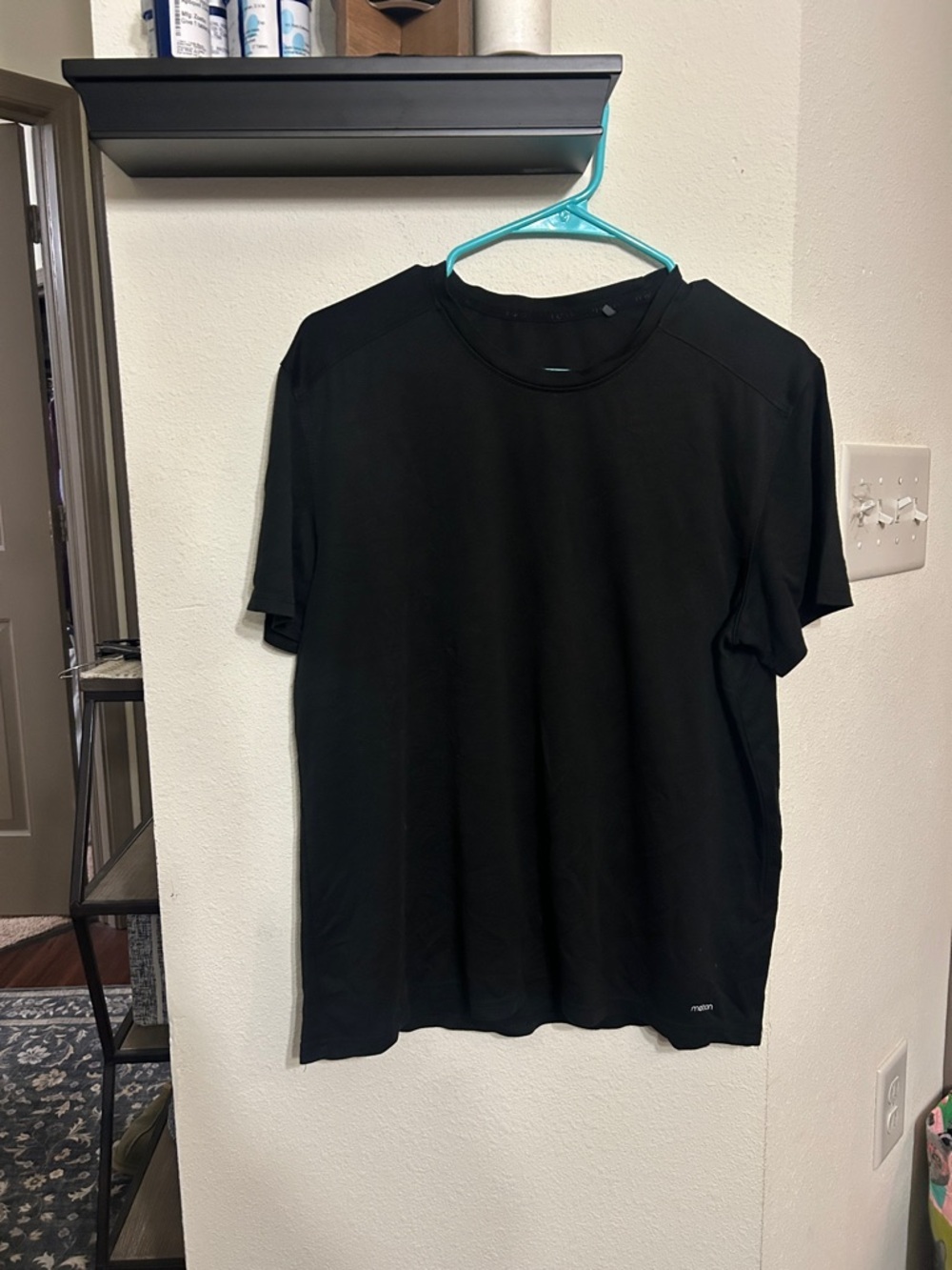 Men's Black Performance Crew Neck Short Sleeve Tee
